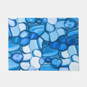 青い色合いの石のように丸王室のい ドアマット (正面)