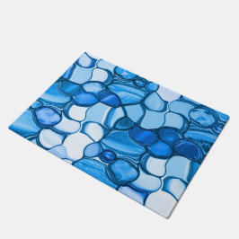 青い色合いの石のように丸王室のい ドアマット