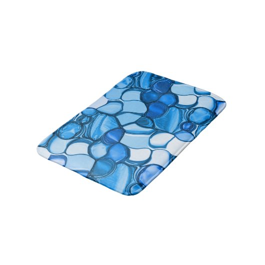 青い色合いの石のように丸王室のい バスマット (アングル)