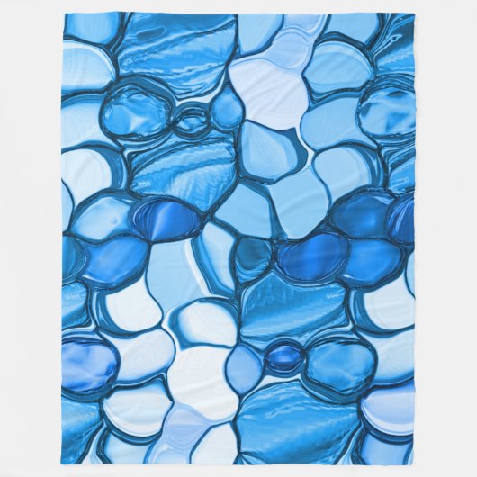 青い色合いの石のように丸王室のい フリースブランケット (正面)