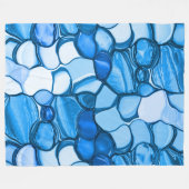 青い色合いの石のように丸王室のい フリースブランケット (正面(横))