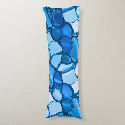 青い色合いの石のように丸王室のい ボディピロー (正面縦)