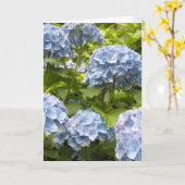青い色合いの紫陽花 カード (黄色い花)