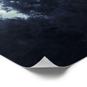 青い色合いの雲、空、木 ポスター (角)