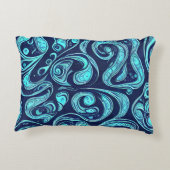 青い色相のアクセント枕 アクセントクッション (裏面)