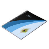 青い色調と孔雀の羽の抽象的な波 ノートブック (左側)