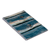 青い色調のログハウスの壁。抽象芸術の背景 ノートブック (右側)