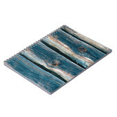 青い色調のログハウスの壁。抽象芸術の背景 ノートブック (左側)