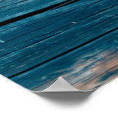 青い色調のログハウスの壁。抽象芸術の背景 ポスター (角)