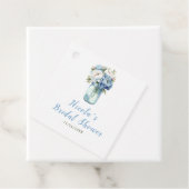 青い芍薬のマスンジャー ブライダルシャワー フェイバータグ (インサイチュ)