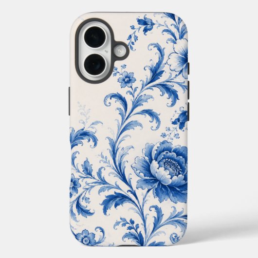 青い芍薬の花の携帯ケース Case-Mate iPhoneケース (裏面)