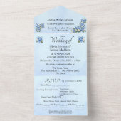 青い芍薬の青 オールインワン招待状 (内側)