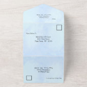 青い芍薬の青 オールインワン招待状 (外側)