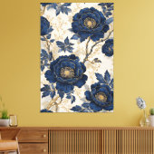 青い芍薬 キャンバスプリント (インサイチュ (リビング))
