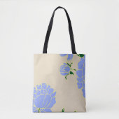 青い芍薬 トートバッグ (正面)