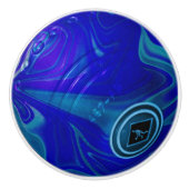 青い芝生のボール セラミックノブ (正面)