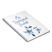 青い花が付いたマイデプロイメントジャーナル ノートブック (右側)