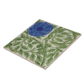 青い花が付いている植物(w/c紙で) タイル (側面)