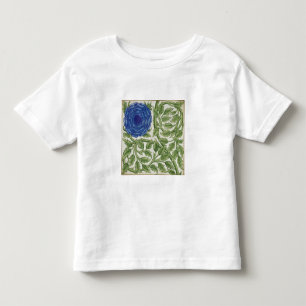 青い花が付いている植物(w/c紙で) トドラーTシャツ