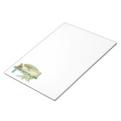 青い花が咲くクリスチャン十字メモ帳 ノートパッド (アングル)