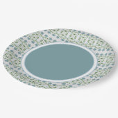 青い花が咲く ペーパープレート (アングル)