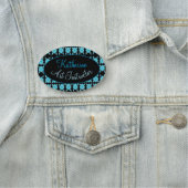 青い花が咲パーソナライズされたく 名札 (インサイチュ)