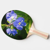 青い花が3つ 卓球ラケット (横)