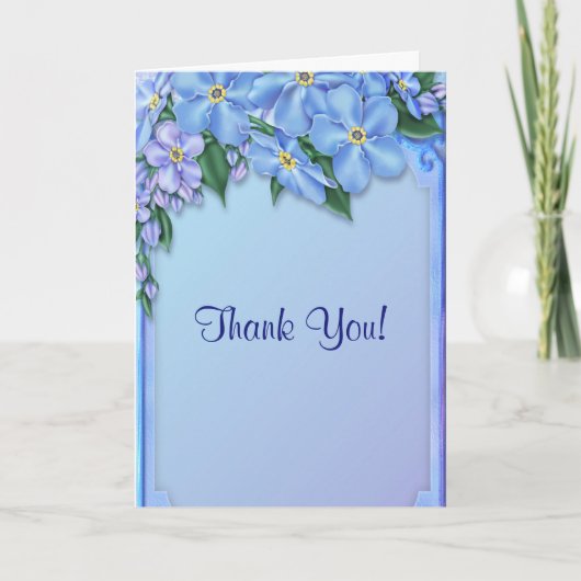 青い花すべて情熱ありがとう サンキューカード (正面)