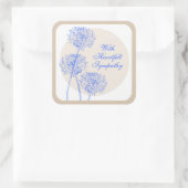 青い花とタンサークルステッカー スクエアシール (バッグ)