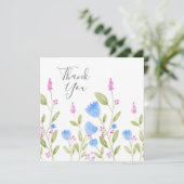 '青い花とピンクの果実'水色 サンキューカード (スタンド正面)