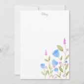 '青い花とピンクの果実'水色 ノートカード (正面)