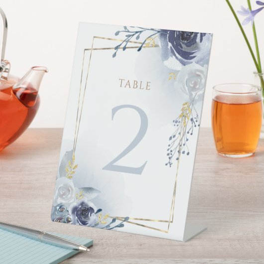 青い花とフェイク金ゴールド箔バプテスマ 台座サイン (インサイチュ)