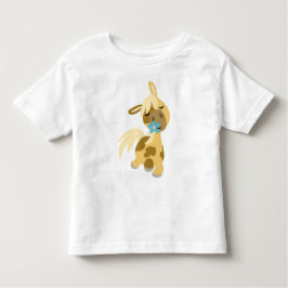 青い花とポニーの子どもTシャツ トドラーTシャツ