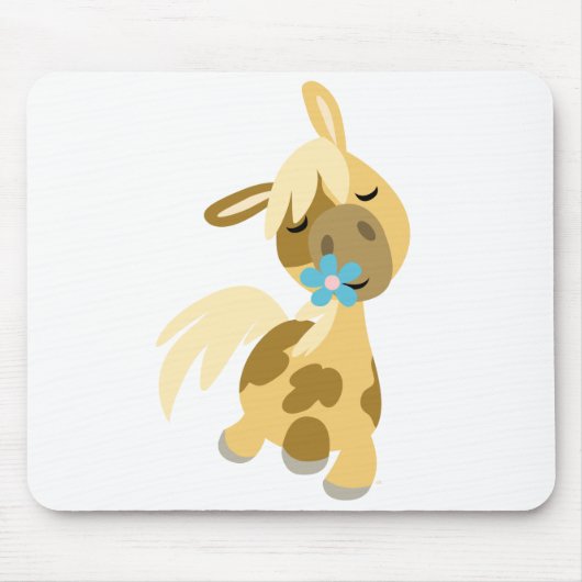 青い花とポニーマウセパド マウスパッド (正面)