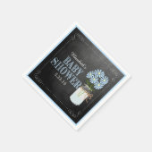 青い花とメイソンジャー赤ちゃんシャワー スタンダードカクテルナプキン (角)