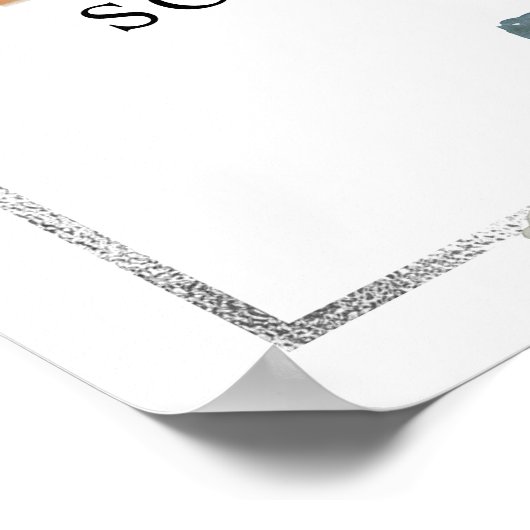 青い花と写真追悼葬儀 ポスター (角)