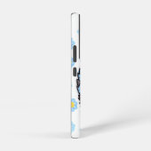 青い花と可愛いスカンクのSamsung Galaxyケース Samsung Galaxyケース (右側面)