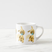 青い花と可愛い漫画ポニーエスプレッソマグ エスプレッソカップ (右)