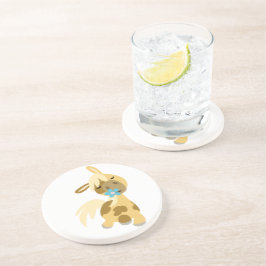 青い花と可愛い漫画ポニーコースター コースター