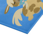 青い花と可愛い漫画ポニー切り盤 カッティングボード (角)