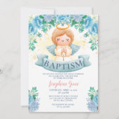 青い花と天使の洗礼 招待状 (正面)