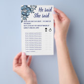 青い花と彼は彼女はシャワーのゲームカードを言った チラシ (ハンドル)