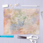 青い花と新聞社のエフェメラ 薄葉紙 (クラフト)