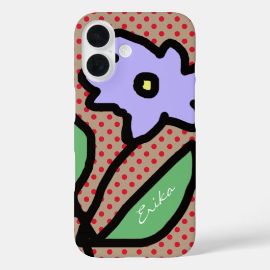 青い花と点と名前 Case-Mate iPhoneケース (裏面)