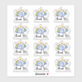 青い花と王冠キンセアニラありがとう シール