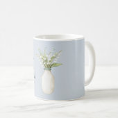 青い花と白い花瓶 コーヒーマグカップ (正面右)
