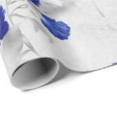 青い花と白葉色の ラッピングペーパー (ロールコーナー)