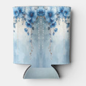 青い花と真珠の缶クーラー 缶クーラー (正面)