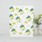 青い花と緑の葉のパターン： (スタンド正面)