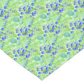 青い花と草の自然アートパターン ショートテーブルランナー (コーナー)